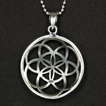 Sterling Silber Anhänger Blume des Lebens Ø 28 mm